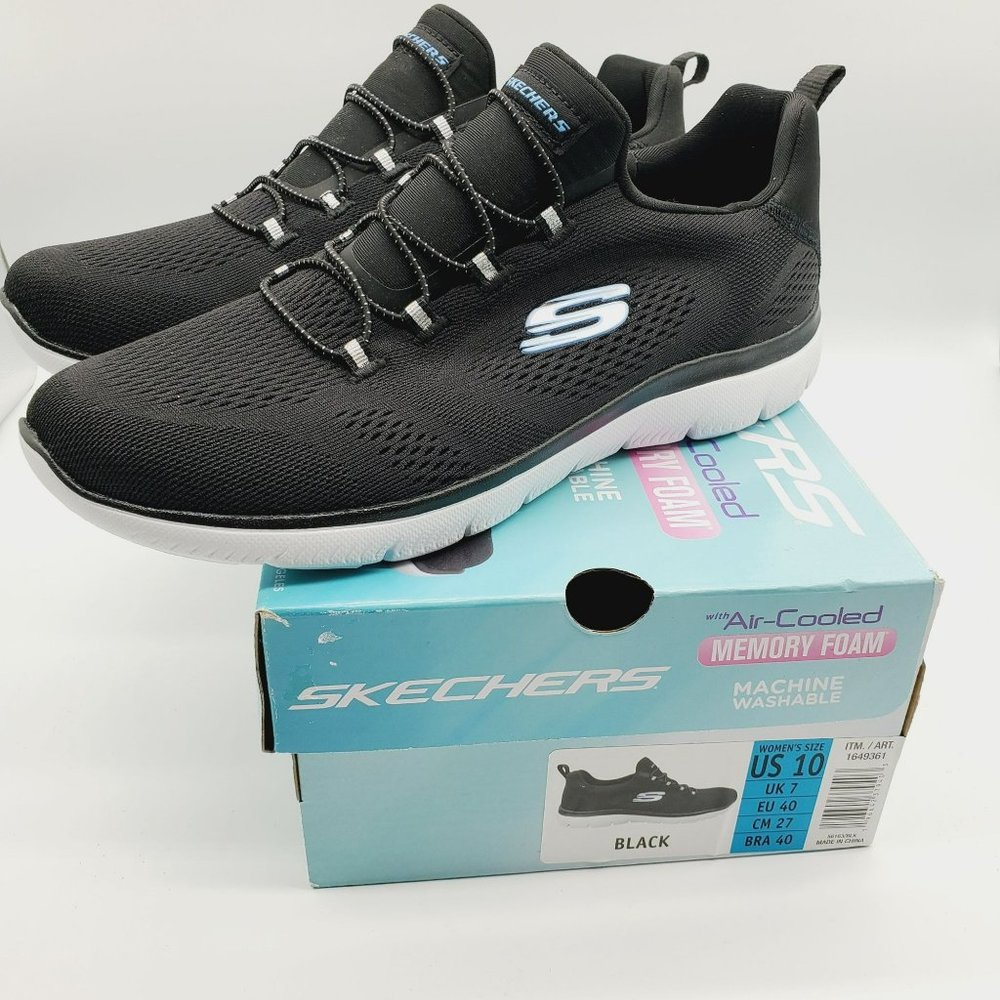 New Skechers Womens sz 10 Black Memory Foam